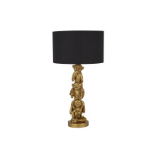 Lampada da Scrivania Contemporanea Scimmia Policarbonato Oro Nero 1 Luce E27