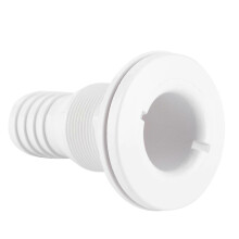 1‑1/4in Thru Hull Fitting White Plastic Hose Connector Accessory for Marine Boat