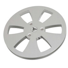 1/4 7 Zoll leere Tonbandspule aus Aluminiumlegierung mit 6 Löchern für Tonbandspulen, silberfarben