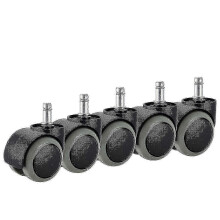Confezione da 5 ruote piroettanti resistenti per sedie da ufficio, 10 mm x 22 mm, compatibili con sedie IKEA.