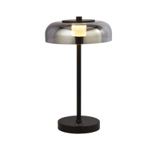 Lampada da Scrivania Contemporanea Frisbee Acciaio Nero Vetro Led 9,87W 3000K