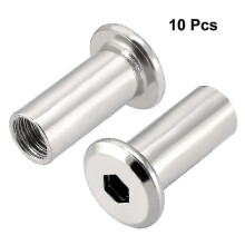 Hülsenmutter mit Gewindebolzen für Möbel, M8x20 mm Innensechskant-Einsatzmutter, 10-teiliges Set