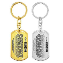 Personalisierter Weihnachtsschlüsselanhänger – Edelstahl-Geschenk für den geliebten Enkel