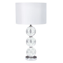 Lampada da Scrivania Classico Bliss Acciaio Cromo Vetro Bianco 1 Luce E27