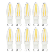 10 Stück G9 Dimmbare LED-Glühbirne mit langem Glühfaden und BiPin-Sockel für Heim- und Autobeleuchtung, 3 W, 220 V AC, g20241407111