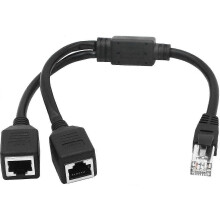 Ethernet-Netzwerk-Splitter, 1 Stecker auf 2 Buchsen Y-Adapterkabel, Ethernet-Verlängerungsstecker