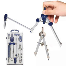 Stainless Steel Extension Compass for Engineers, 7-Piece Drafting & Geometry Set