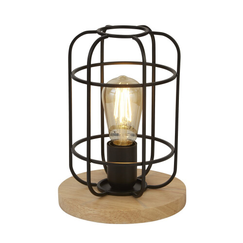 Searchlight Abatjour Rustico-Country Visione Acciaio Nero Marrone 1 Luce E27