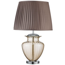 Lampada da Scrivania Contemporanea Elina Acciaio Ambra Vetro Marrone 1 Luce E27