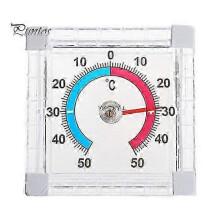Binnen- en buitentemperatuurmeter met waterdicht vierkant digitaal display voor montage op het raam.