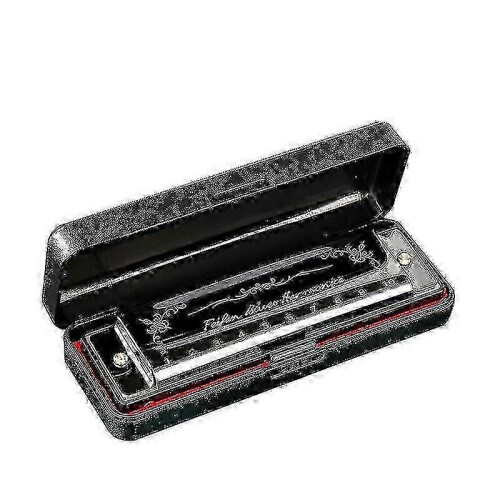Harmonica 10 Hole for Beginners, Blues Deluxe 20 C Key Diatonic Black