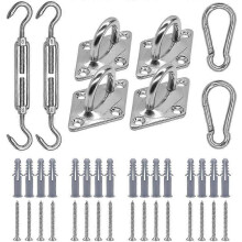 Befestigungsset für Sonnensegel (quadratisch/rechteckig/dreieckig), 5-Zoll-Edelstahl-Montageset, rostfrei, für Terrassen und Balkone