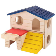 Hamster-Labyrinth aus Holz mit Rutsche und Aktivitätsplattformen