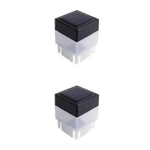 Solar-LED-Zaunpfostenkappe für den Garten, Solar-Pfostenleuchten (2 Stück, Schwarz)