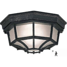 LED-Deckenleuchte mit Bewegungsmelder, 12 W, klassisches Schwarz, Metall und Glas