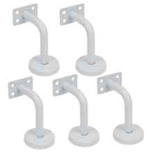 Set van 5 witte trapleuningbeugels, roestvrijstalen trapleuningbeugels, 60x80 mm, voor trapleuningen, vensterbanken of balustrades binnen en buiten.