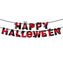 Halloween-Banner mit blutigem Hintergrund für gruselige Partydekoration