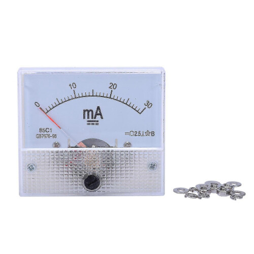 85C1 DC 0-30mA Analog-Einbauamperemeter, weißes Strommessgerät 2
