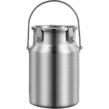 Milchkanne mit einem Griff, 3 l, Edelstahlkrug mit dicht schließendem Deckel zur Aufbewahrung von Flüssigkeiten