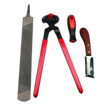 Horse Farrier Hoof Trim Tool Kit, 14-inch Set, Including Hoof Cutter, Hoof Knife, Horseshoe File, an