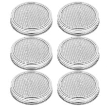 Zelfgemaakte kiemset ?C 6 roestvrijstalen deksels (86 mm) voor weckpotten met brede opening