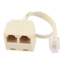 RJ11 6P4C mannelijk naar vrouwelijk 2-weg telefoonaansluiting lijnsplitteradapter