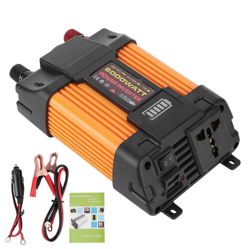 Auto-omvormer met dubbele USB-aansluiting, gemodificeerde sinusgolf, 600W transformatorlader (DC12VAC220V) 2