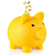 Leuke spaarpot voor volwassenen-Cadeau om munten in te bewaren (geel)