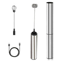 Mousseur à lait rechargeable sur piles, mousseur de voyage portable à 2 vitesses, mousseur à lait électrique pour café