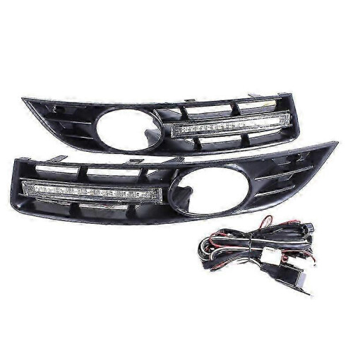 B6 (2007 - 2011) Waterproof Front Bumper Fog Light Grilles + Drl Led 1