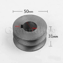 Doppelnut-Riemenscheibe für Motoren, Gusseisen, Keilriemen Typ A, 50 mm–100 mm