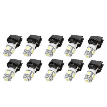 10x 5050 SMD T10 LED-Lampen, weiß, für Armaturenbrett und Instrumententafel im Auto mit Fassung