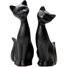 Keramikfigur Schwarze Katze – Stilvolles Dekorationsobjekt für den Innenbereich