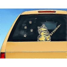 Auto-Heckscheibenaufkleber – wasserfest, reflektierendes Katzenschwanz-Design