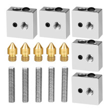 Extruder + Throat Tube And Brass Extruder Nozzle And Heater Blocks Hotend For Mk8 Makerbot Anet A8 3d Printer