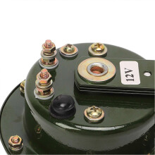 Ronde elektrische luchthoorn DC 12V 110dB, luid geluid, zwart, waterdicht, geschikt voor auto's, vrachtwagens, motoren en boten.