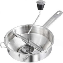 Kartoffelpresse, Kartoffelstampfer, große Kartoffelpresse mit rutschfestem Silikongriff, robustes Küchengerät aus Edelstahl
