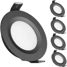 LED-Einbauleuchte für Wohnwagen, 12 V, 3200 K, Deckenspot, schwarz