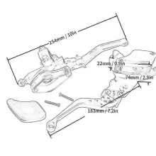 7/8in Hydraulic Motorcycle Clutch Lever Set with Master Cylinder