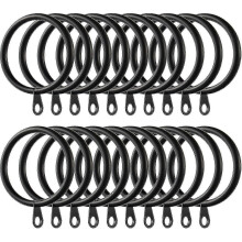 60 Stück 38 mm schwarze Metallringe zum Aufhängen von Gardinen und Gardinenstangen