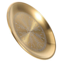 Altaarblad met kaarsenhouder, ronde decoratieve metalen plaat voor rituelen en ceremonies, elegant ontwerp, 1 stuk