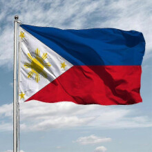 Drapeau des Philippines (PHL PH) 90 x 150 cm, en polyester résistant aux UV et à la décoloration - Drapeau national philippin pour la décoration
