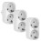 3pcs EU Socket Adapter, 2 in 1 Double Plug Triple Socket 16A/250V 3680W Max Power Outlet Extender 1