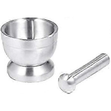 Stainless Steel Mortar and Pestle Set for Garlic Spices Herbs Grinding - Kitchen Pharmacy Tool