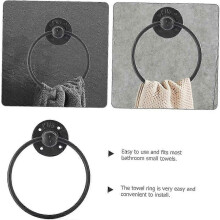 Wrought Iron Towel Ring Holder - Industrial Farmhouse Style