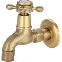 Vintage wandkraan van massief messing voor keukenspoelbak, dweilbak en zwembad (kort model)