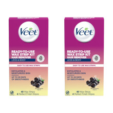 Veet Wachsstreifen-Set Für Frauen | Wachsstreifen Zur Haarentfernung, Wachskit Für eingewachsene Haare, Körperpflege | 4