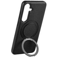 Magnetic Phone Case for Galaxy S25 with Ring Kickstand - PC+TPU Back Cover