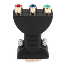 3 RGB Female to HD 15-Pin VGA Style Component Video Jack Adapter Conventer