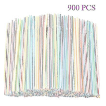 900pcs Plastic Disposable Straws For Parties/bar/beverage Shops/home Straws
